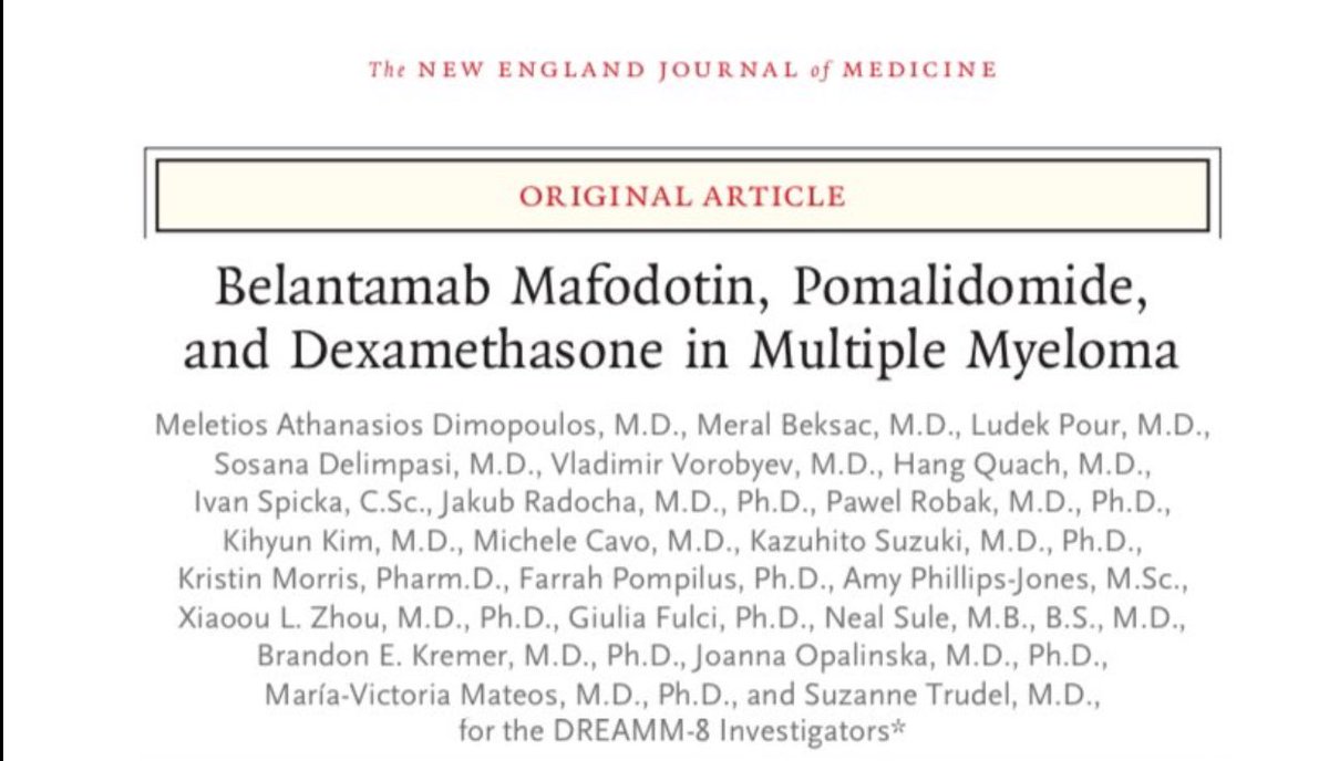 The comparison of two manuscripts @NEJM showcasing Belantamab's superiority over other anti-myeloma treatments in a head-to-head comparison is widely considered the greatest comeback in the history of myeloma. @FDAOncology #mmsm #myeloma #medtwitter #USMIRC @USMIRCNEWS @OncoAlert