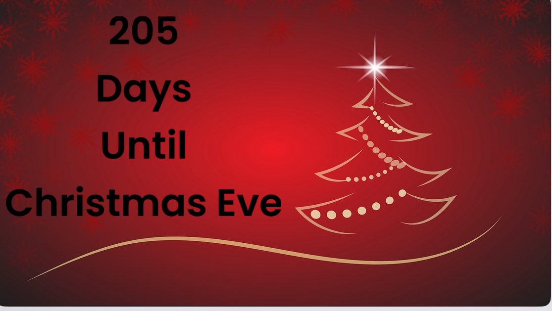 205 days until Christmas Eve 🎄