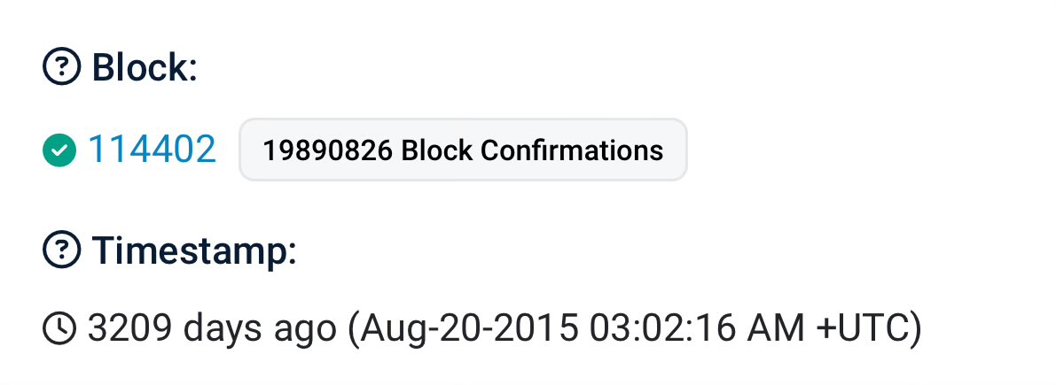 AyeAyeCoin is almost 9 years old 🤯 

It’s also approaching 20,000,000 block confirmations!

Tx: etherscan.io/tx/0x1a98a201a…