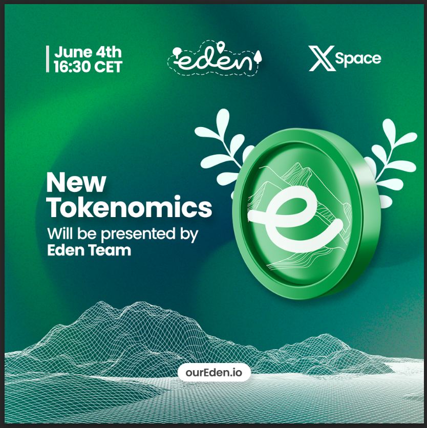 Tokenomics rethink at Eden! 📈

On Tuesday, June 4, at 4:30 p.m. CET, we will present the new tokenomics. 

Save the date in your calendar and see you on Tuesday!