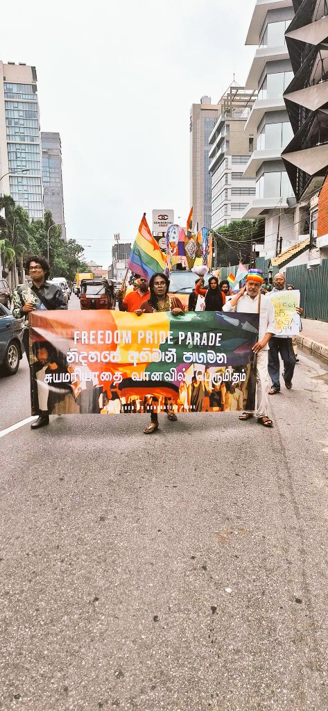 EmDeeS11's tweet photo. Celebrating Freedom #PrideParade organised by Generation Pride, held yesterday (01 June), in Colombo.
#Repeal365
#LoveIsLoveIsLove
#KillThePatriarchy
#EyesOnRafah
#FreePalestine
#FreedomForAll
📸 Denver Mark https://t.co/jVFSxqxqLv