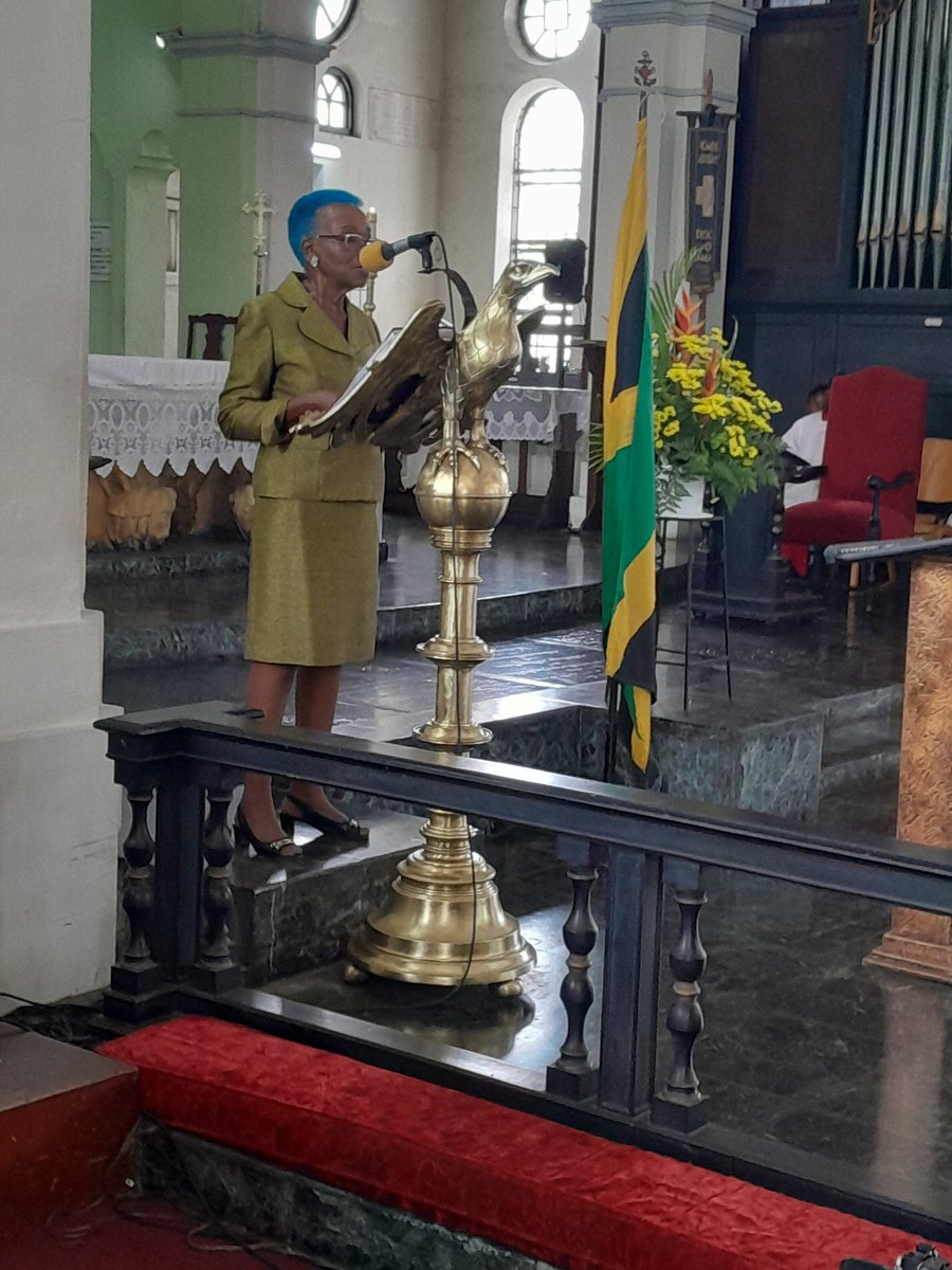 IoJ_jamaica's tweet photo. Yvonne Clarke, The People's Warden at Kingston Parish Church and Director General of @Jamaicaredcross underscoring the significance of IOJ's 145th anniversary in her welcome and announcements at the church service commemorating the milestone.
#IOJ145TH https://t.co/ZaY7aq6iJR