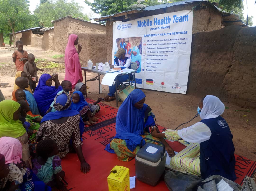 WHONigeria's tweet photo. @WHONigeria with @USAIDSavesLives funding supported @BornoGovt @followADSG @yobegovernor to sustain access to quality Integrated (RMNCAEH+N, TB-HIV, Malaria, NTDs, disease outbreak) primary healthcare delivery to > 356,000 people in underserved, fragile and vulnerable communities https://t.co/aHUa2RjPwM
