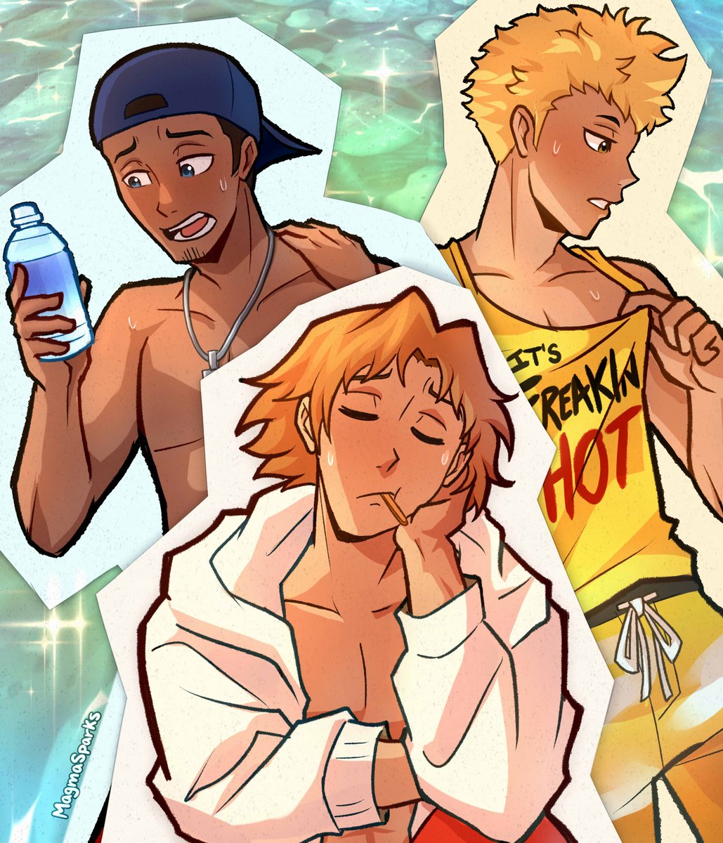 BATBOLTZ's tweet photo. #BrosWeek2024 DAY TWO: POOL 
i drew them hot you're welcome 🤯 https://t.co/tl7ZDelNCN