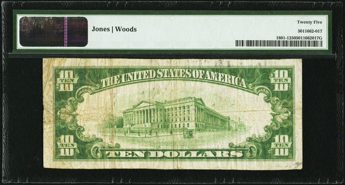 SPMC_1961's tweet photo. Society of Paper Money Collectors Presents the Note of the Day!
$10 1929 Type 1 The First National Bank of Spanish Fork, Utah
Ch# 9111
Fr.1801-1
Photos Courtesy of Heritage Auctions
#Noteoftheday #Societyofpapermoney #papermoney #History #brownseal #PMG https://t.co/8Ot9aF2IUj