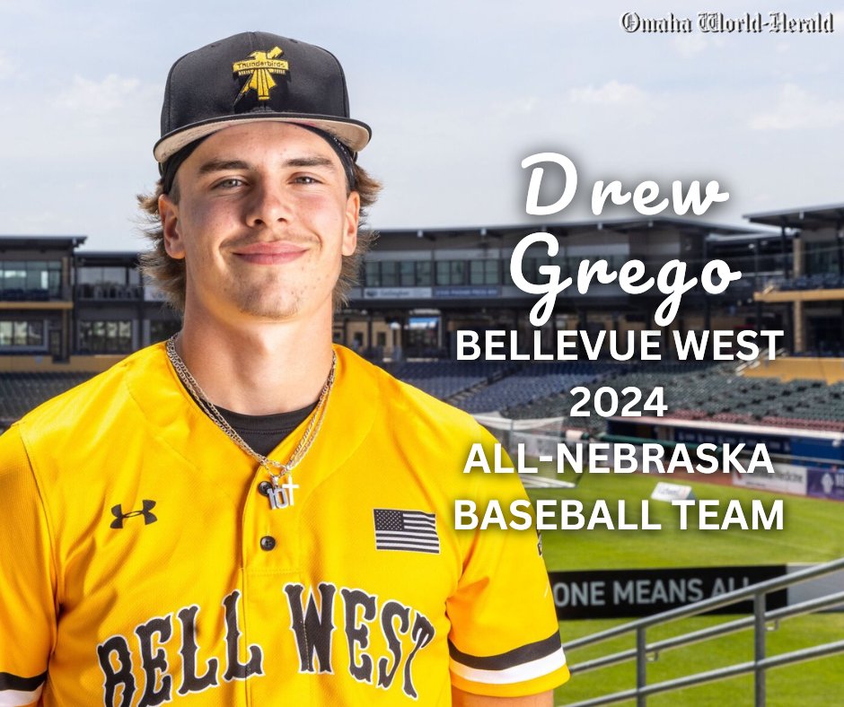 NEPrepZone's tweet photo. Congrats to Bellevue West's @Drew_grego for being selected to the 2024 All-Nebraska baseball team!

Meet the team: https://t.co/ezq0Um13Hs #nebpreps https://t.co/O3aRmKoSRw