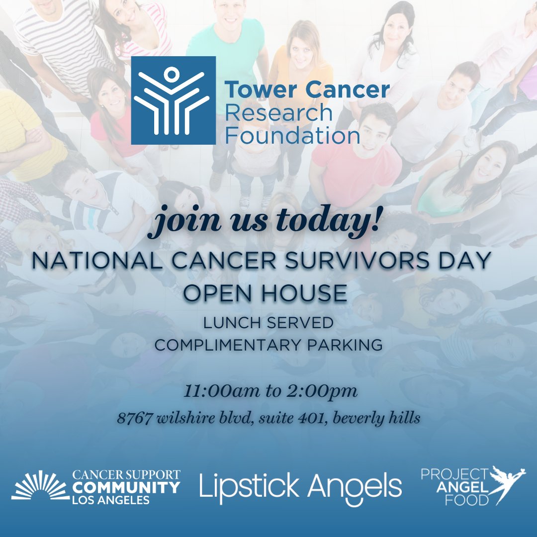 TowerCancer's tweet photo. We can't wait to celebrate with you today! Come celebrate #NationalCancerSurvivorsDay with all of us at Tower Cancer!
#towercancer #celebration #lipstickangels #projectangelfood #cscla #joinus https://t.co/IRthRfDcMW
