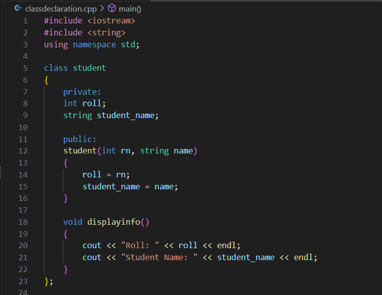eyuzikfr's tweet photo. Day 2 of #60DaysOfLearning2024 slash #LearningWithLeapfrog. An extension to yesterday's learning. I learned about classes, objects, and other basic concepts of OOP using C++. I learned to declare classes, create objects, and access the method declared in a class.#LSPPD2 https://t.co/Lc5wkGRnmO