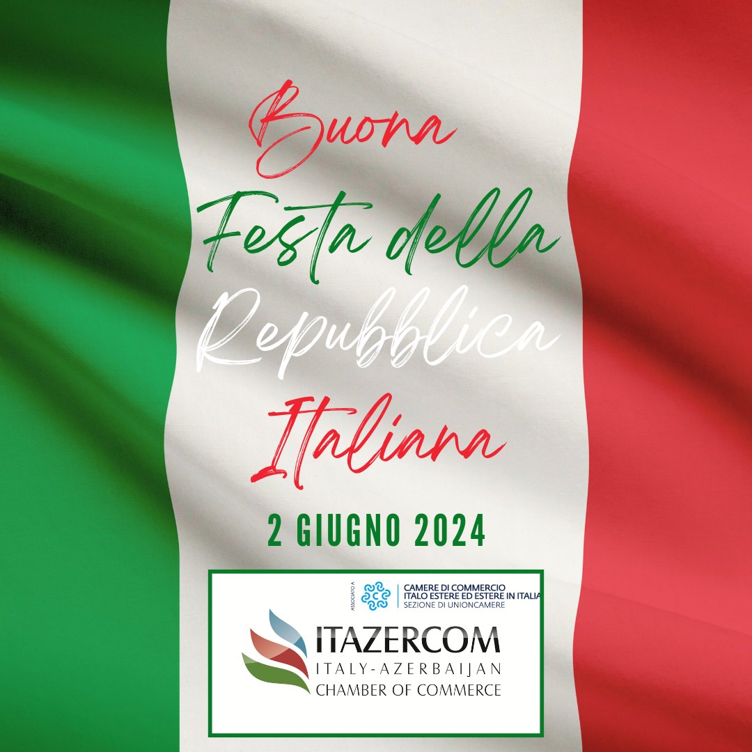 ITAZERCOM's tweet photo. On 2 June 2024 we celebrate the 78th anniversary of the foundation of the Italian Republic. Happy Italian Republic Day! Buona Festa ai cittadini italiani in #Azerbaigian e nel Mondo.
#festadellarepubblica #2giugno #buonafestadellarepubblica https://t.co/x9TdvBlJ9g