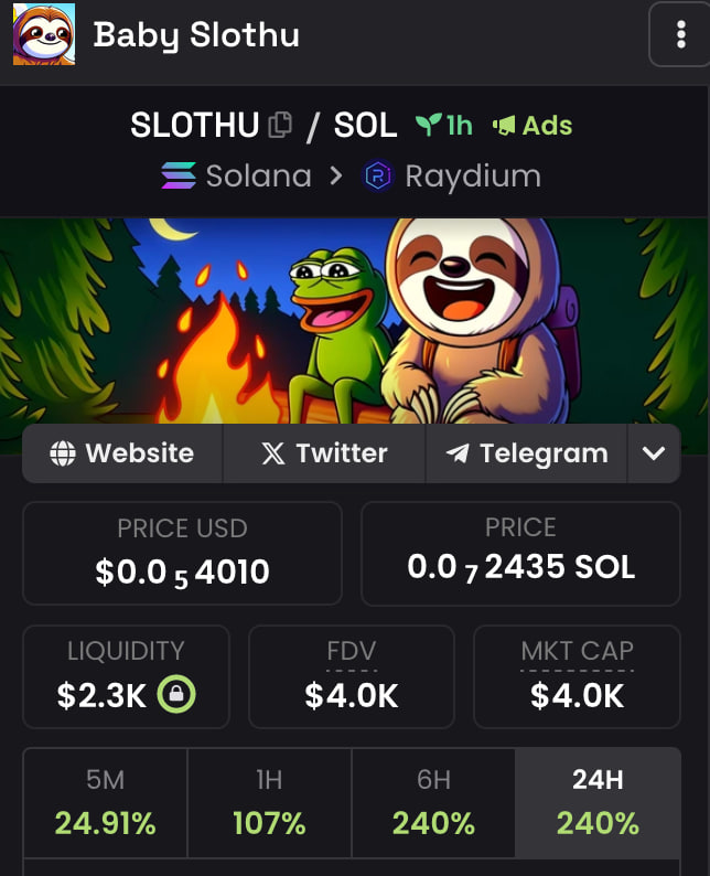 babyslothu's tweet photo. We're just getting started. $SLOTHU https://t.co/OndChiYV5R