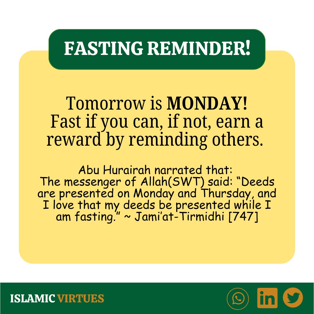 Monday sunnah fasting reminder!

#Monday #sunnah #reminder #fasting #islamicvirtues #muslims #Islam #Allah #hadith #FreePalestine #Ceasefire_In_Gaza_Now #gazaceasefire #oneummah