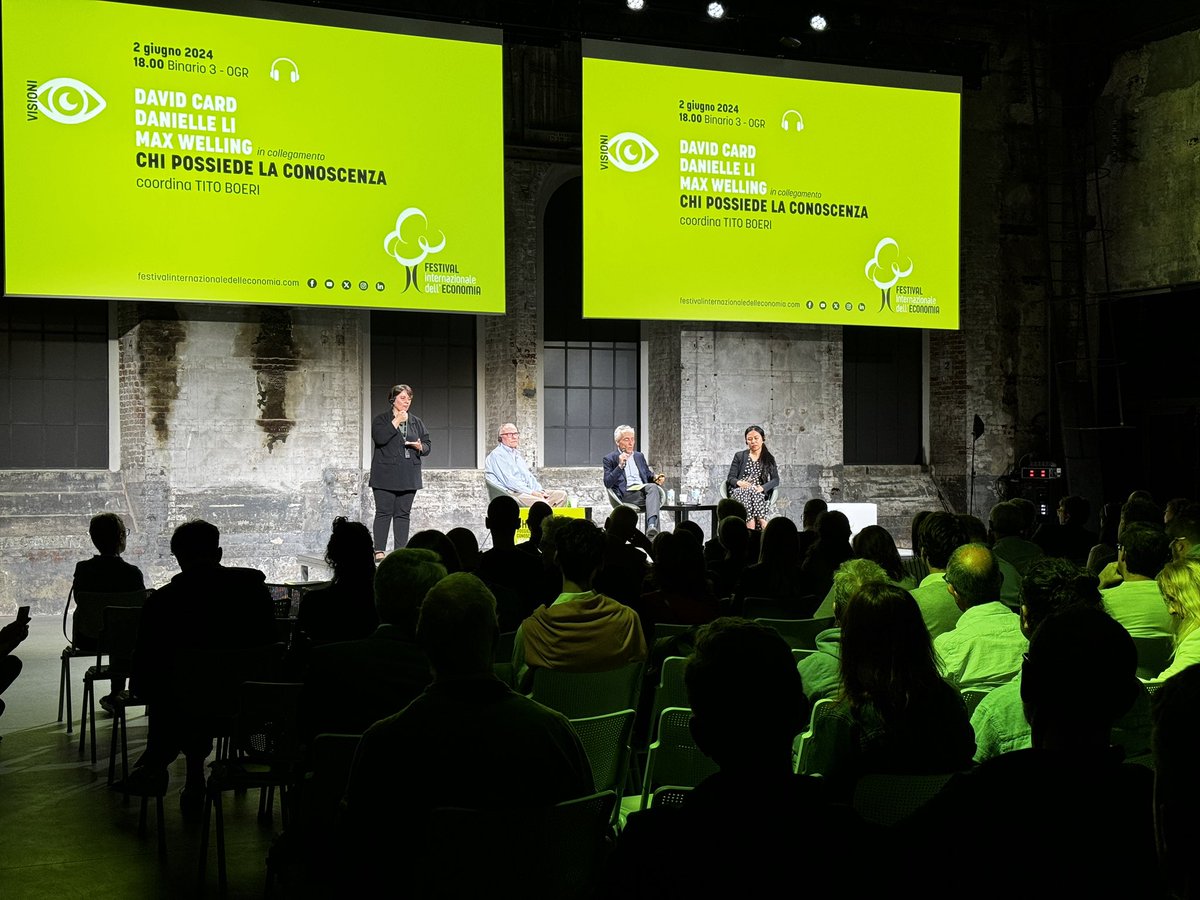 festinteconomia's tweet photo. @Tboeri Introduce gli ospiti del panel finale “Chi possiede la conoscenza”
@wellingmax #DavidCard e #DanielleLi
#fie24 https://t.co/AE2I8oe885