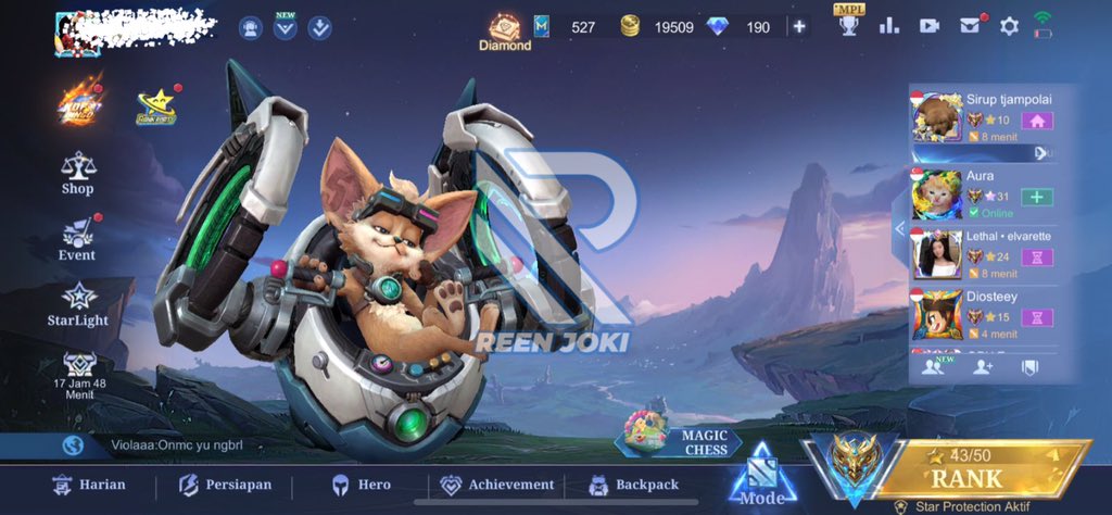 ReenJoki's tweet photo. 183. Joki Rank
⭐️ Mythic Honor 7 Stars
📝 Request Hero Nana Luoyi

#TestiJokiReen https://t.co/2TG2wubyQH
