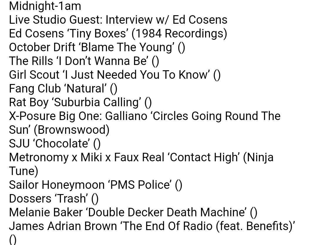 PopfictionPeeRr's tweet photo. Thank you @JohnKennedy for the 2nd play of 'Chocolate' by @sjucream last night on @radiox
@djdebgrant @laurenlaverne @huwstephens https://t.co/WcvtnfmbN0