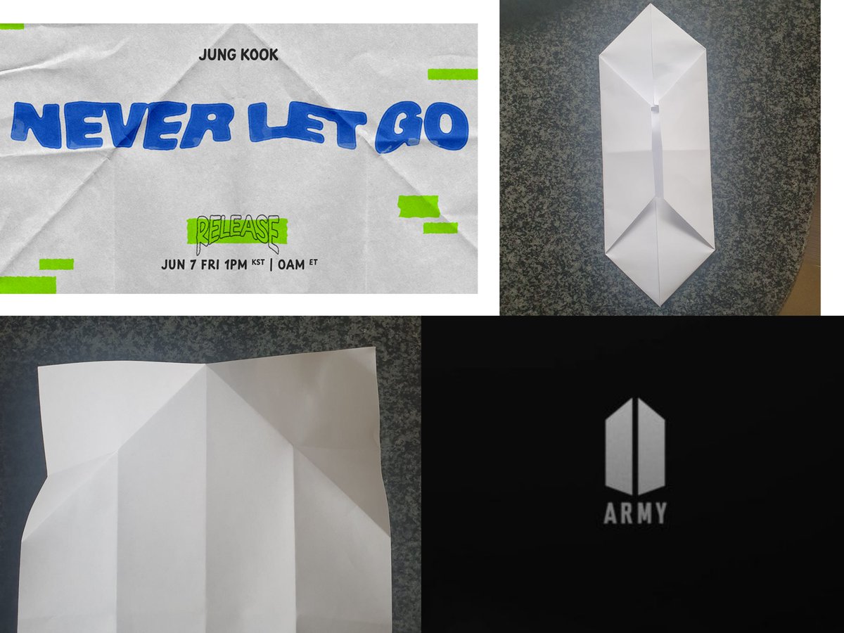 Melkenstock's tweet photo. 헐,,,다시 접었다가 펴 봤는데,,,  
BTS ARMY LOGO?!?!? https://t.co/SRZvw7PxZr