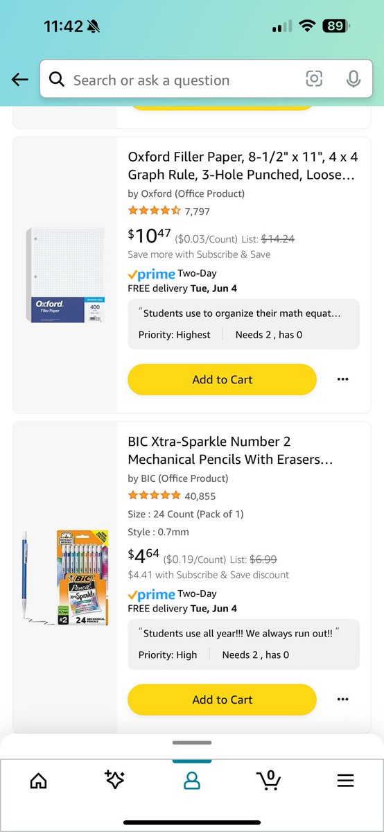 vanzandt1's tweet photo. @CoachTatur84 Hello!! I teach 4th and 5th grade math intervention and we go through tons of graph paper and mechanical pencils are always a want. https://t.co/MuURenqoek https://t.co/0fU1jhPYeW