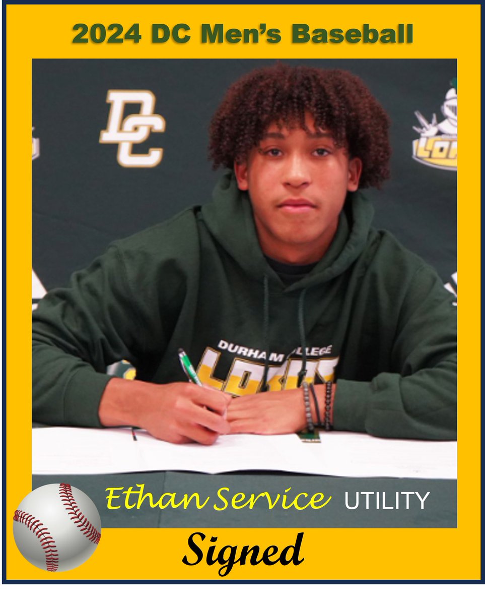 A couple more prominent local players look forward to competing with the 2024 Durham Lords Varsity baseball team. We welcome the versatile Ethan Service and port-sider Mark Baxter to Durham College.