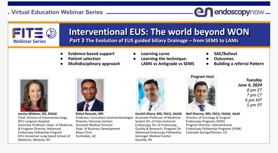 Neil Sharma, M.D. FASGE, FACG, AGAF (@neilrsharmamd) on Twitter photo 8pm EST Tuesday June 4th
✅techniques
✅DATA
✅Q & A
EndoscopyNow app. mobile device TAP:
endoscopynowapp.app.link/vcuYpW4vBJb (endoscopynowapp.app.link/vcuYpW4vBJb).
Register on Zoom if you will only be using a PC to attend the event:
us06web.zoom.us/webinar/regist… (us06web.zoom.us/webinar/regist…)
#GITwitter 8pm EST Tuesday June 4th
✅techniques
✅DATA
✅Q & A
EndoscopyNow app. mobile device TAP:
endoscopynowapp.app.link/vcuYpW4vBJb (endoscopynowapp.app.link/vcuYpW4vBJb).
Register on Zoom if you will only be using a PC to attend the event:
us06web.zoom.us/webinar/regist… (us06web.zoom.us/webinar/regist…)
#GITwitter