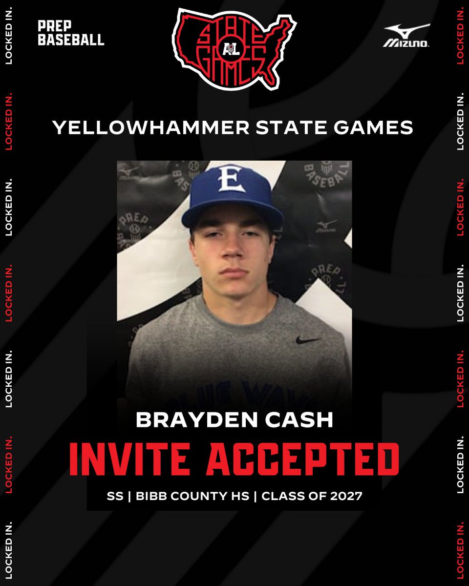 PrepBaseballAL's tweet photo. #𝗬𝗦𝗚𝗮𝗺𝗲𝘀𝟮𝟰: 𝗜𝗡𝗩𝗜𝗧𝗘 𝗔𝗖𝗖𝗘𝗣𝗧𝗘𝗗 🎟️

+ SS Brayden Cash (@Bibb_Co, 2027) is 𝗟𝗢𝗖𝗞𝗘𝗗 𝗜𝗡🔐 for the Yellowhammer State Games, held on June 18th-19th at Sand Mountain Park.

Request invite below. ⤵️

🔗: https://t.co/T5gDIVJGMs // @BCash____ https://t.co/88cxwBfiIw