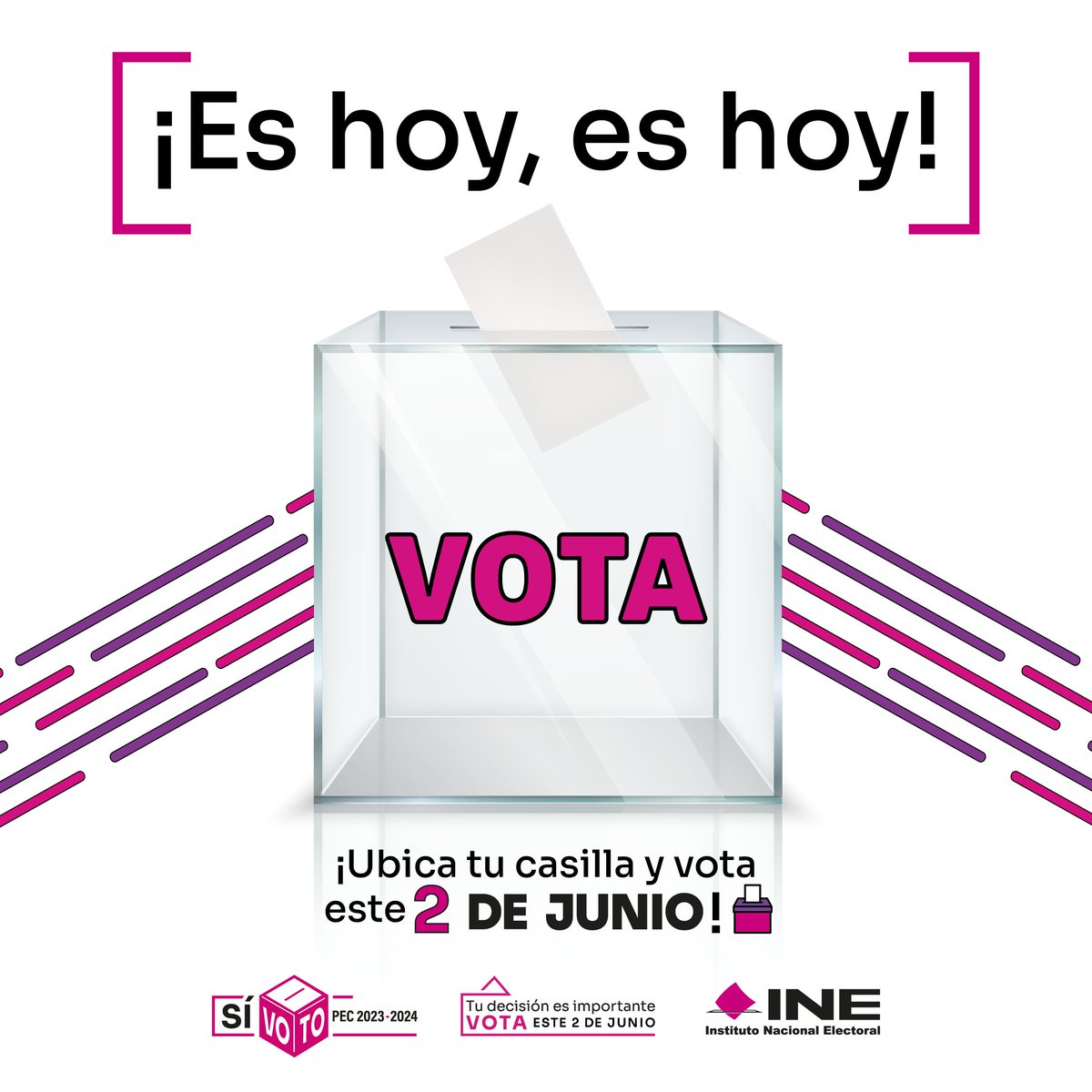 IEPACYucatan's tweet photo. ¡Es hora de hacer oír tu voz! Ubica tu casilla en https://t.co/nXH9o78dlr. Recuerda que las casillas cierran a las 18:00  horas #HoyVotamos2024️  #ParticipaciónCiudadana2024 https://t.co/K6hynyblXE