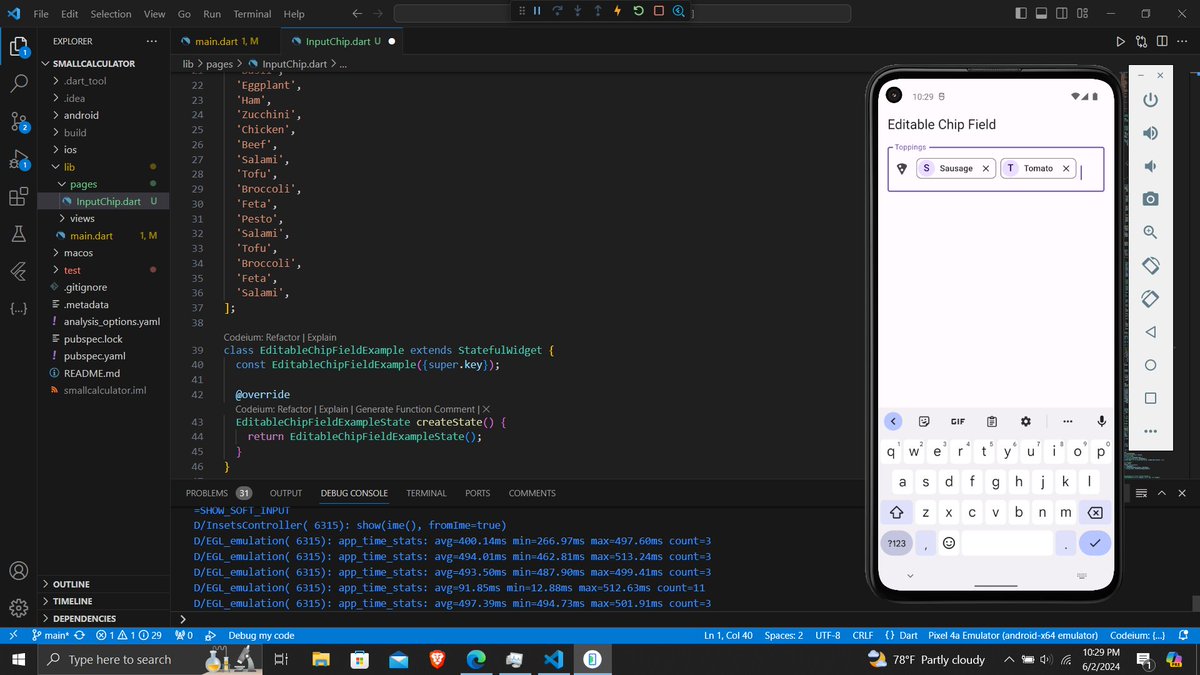 Dhiraj670's tweet image. #LSPPD2 of #60DaysOfLearning2024   
I Learned using  ChipsInput in Flutter through a clip of my social feed :)
 #LearningWithLeapfrog