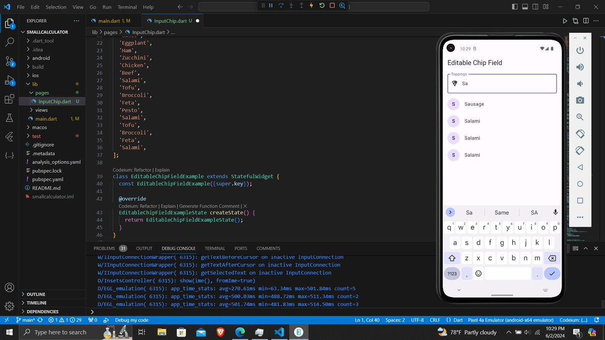 Dhiraj670's tweet image. #LSPPD2 of #60DaysOfLearning2024   
I Learned using  ChipsInput in Flutter through a clip of my social feed :)
 #LearningWithLeapfrog