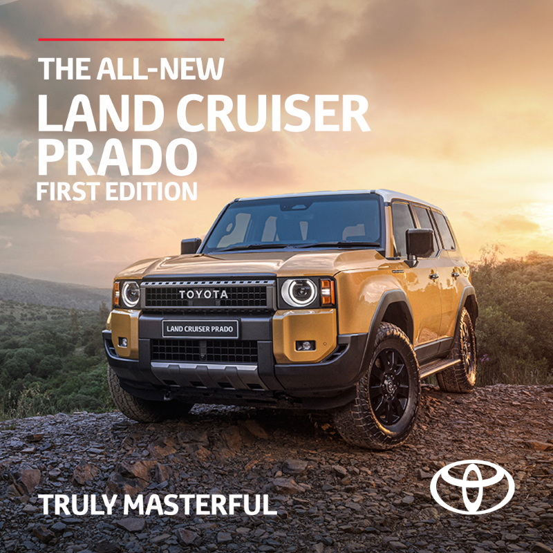 ToyotaSA's tweet photo. The all-new Land Cruiser Prado First Edition is #TrulyMasterful with a 2.8-litre, turbo-charged engine and exclusive First Edition badging, as well as a bi-tone colour option. *Limited edition vehicle. Available while stocks last.