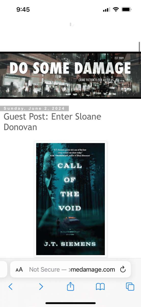 Big thanks to @clairebooth10 for having me on Do Some Damage, where I revealed how Sloane Donovan came to be. @NeWestPress dosomedamage.com/2024/06/guest-… #CalloftheVoid #ToThoseWhoKilledMe #SloaneDonovan #CrimeFiction #mystery