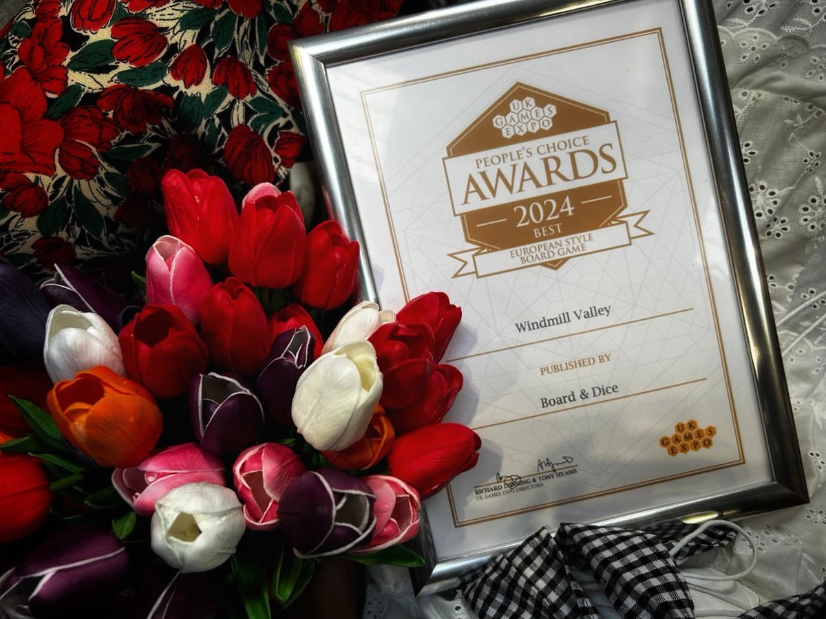 It's hard to find the right words to sum up the last three days - thank you for being with us, for playing with us, and for your energy! 🌷
You chose Windmill Valley as the best euro style game of the UKGE. We are overjoyed and incredibly grateful. See you next year!