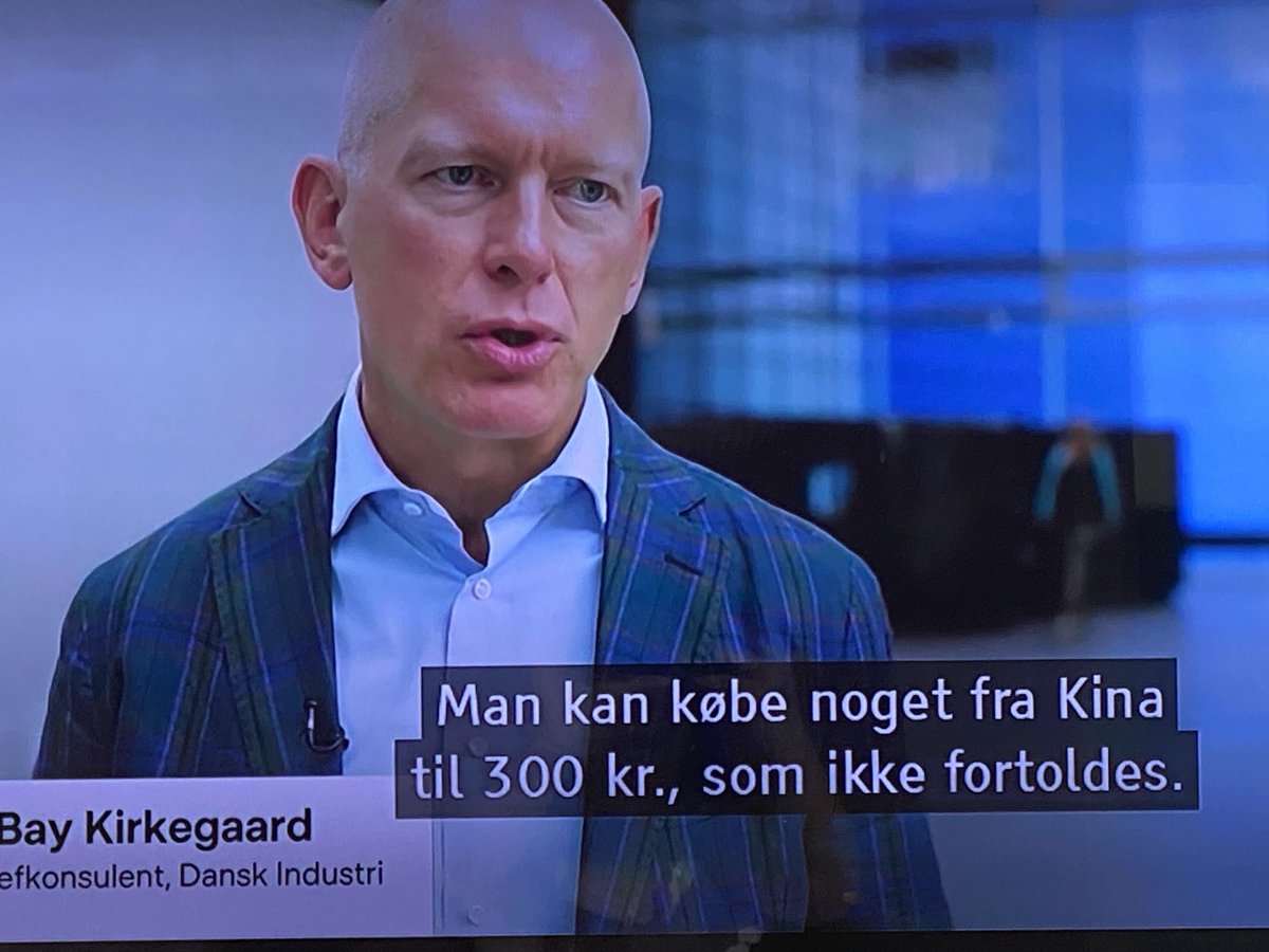 Told også på billige produkter fra Kina vil skabe en ensartet konkurrencesituation. Og toldmyndighederne kan bedre tjekke pakker for giftstoffer, sagde DIs Peter Bay Kirkegaard til DR. #dkbiz #dkpol #global