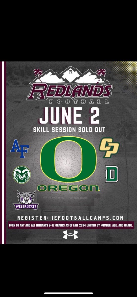 I will be attending the Redlands camp today, June 6th and June 11! <a href="/MVNighthawkFB/">NIGHTHAWK FOOTBALL</a>