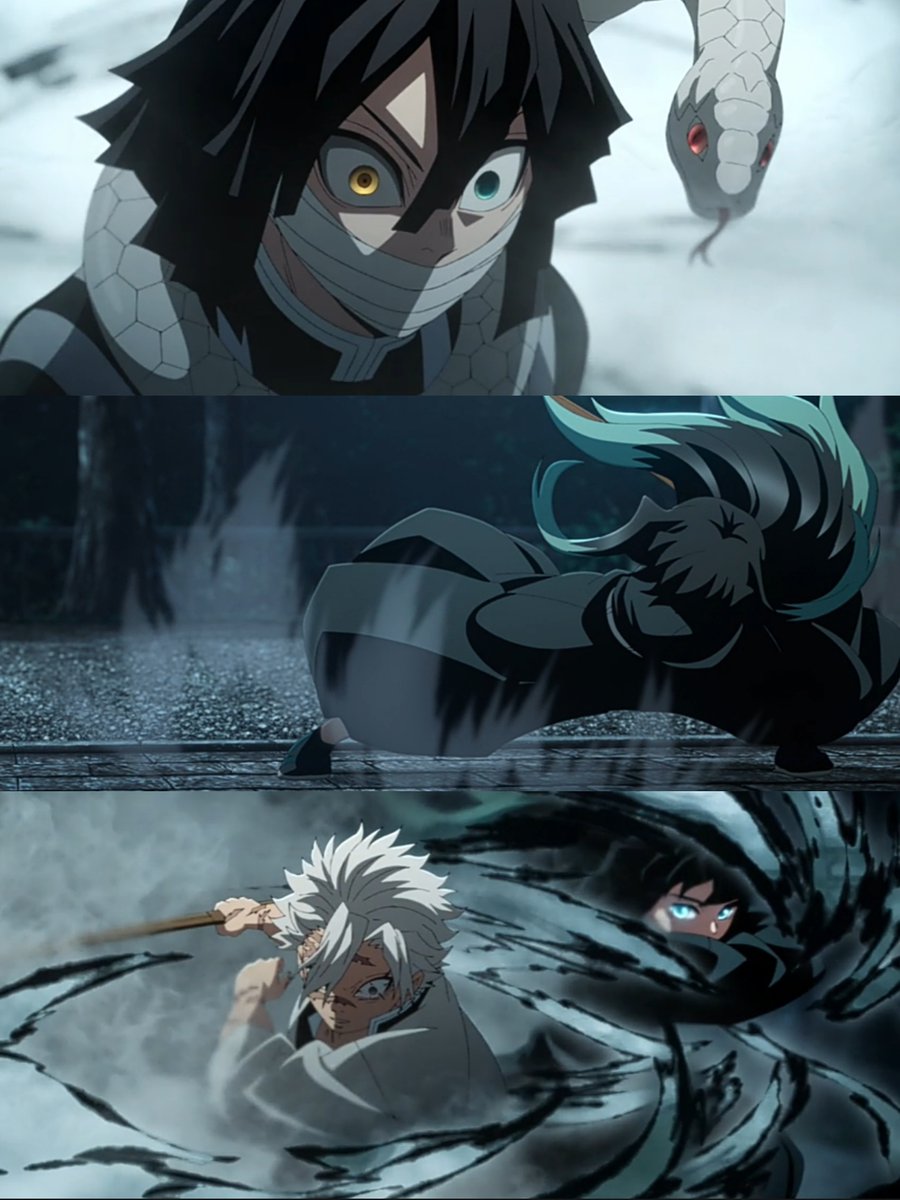 gojosatoros's tweet photo. Obanai, Sanemi and Muichiro fighting each other 🐍🌪️🌫️
#DemonSlayerS4 #鬼滅の刃 https://t.co/Ky0FErbWmr