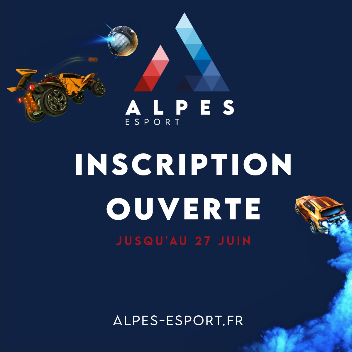Plongez au cœur de l'action avec notre premier chapitre ! 
Au programme, une atmosphère électrique avec des voitures survitaminées. 

Ne manquez pas notre premier tournoi en ligne sur Rocket League, le samedi 29 juin 2024. 

Format Swiss round, 3vs3 et un cashprize de 200€ !