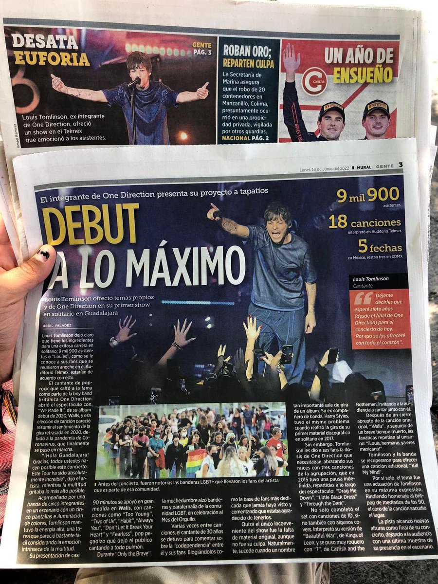 LouisMxOficial's tweet photo. ¡Louis Tomlinson apareciendo  en el periódico mexicano en cada una de sus visitas! 🇲🇽💖 https://t.co/iWKTSs4rrY