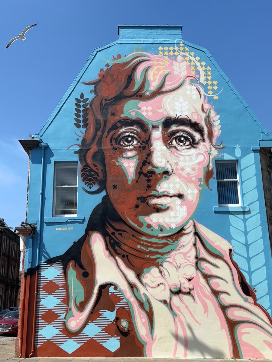 New Robert Burns Mural in Kilmarnock by ⁦<a href="/MichaelCorrArt/">Michael Corr Art</a>⁩