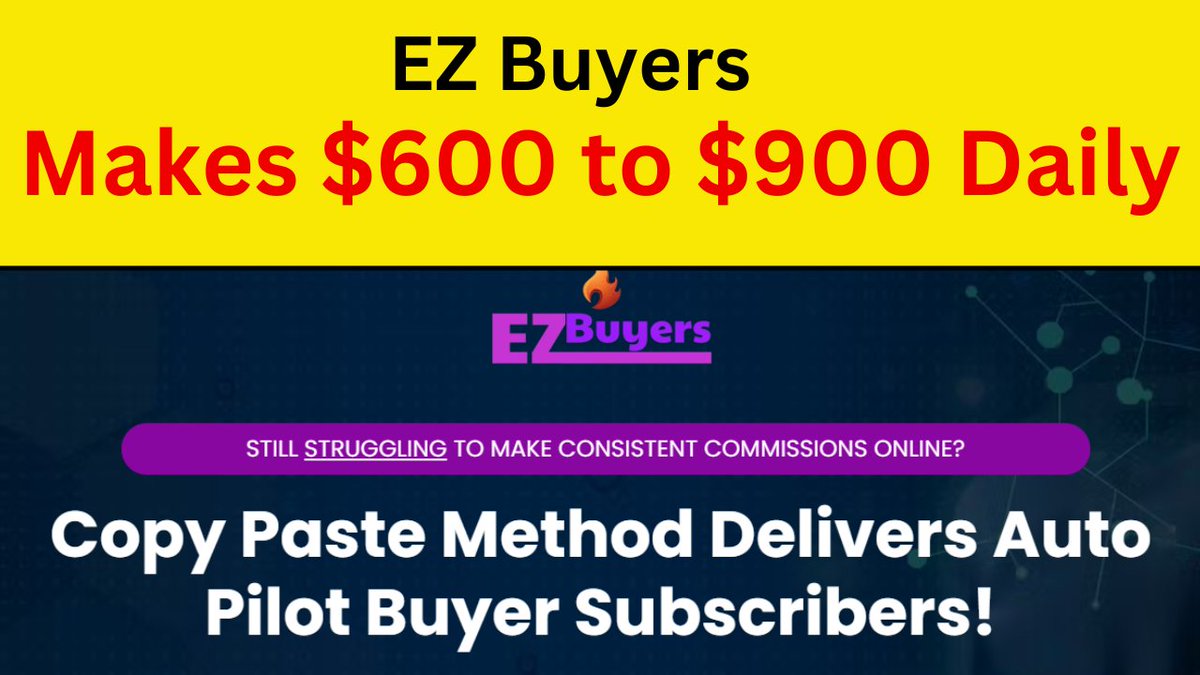 Daviddr01977's tweet photo. EZ Buyers – Get unlimited buyer subscribers. EZ Buyers is the best and easiest way to get Unlimited Buyer Subscribers and Commissions Using This Simple Copy-paste system.

Read more>>> https://t.co/r5glBchR0P

#EZBuyers #EZBuyersreview #makemoneyonline https://t.co/fhZhBzdlfy