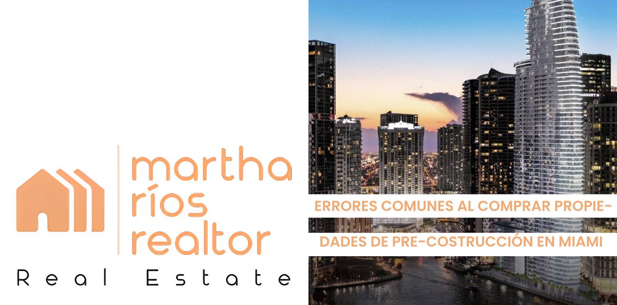 MRiosRealtor23's tweet photo. #MarthaRiosRealtor. #buypropertyinmiami #bienesraicesmiami
¡Evita errores al comprar propiedades de pre-construcción en Miami! 🏡🌇 Conoce los riesgos y maximiza tu inversión con:
https://t.co/Vjy0LMP4d3 https://t.co/NoL8akYXYT