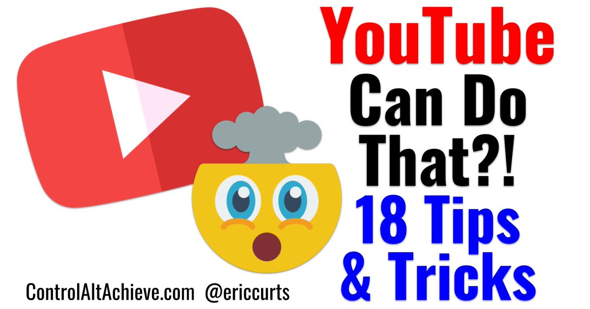 🤯 YouTube Can Do That?! controlaltachieve.com/2022/08/youtub…

🖼️ Pic-in-Pic
⏱️ Speed
💬 Captions
⬇️ Transcripts
⌨️ Shortcuts
🍪 Cleanup
✂️ Clips
💫 GIFs
📄 Docs Vids
🎨 Drawings Vids
⏰ Timestamps
🎈 360°
🎵 Free Audio
🔌 Extensions

#GoogleEDU