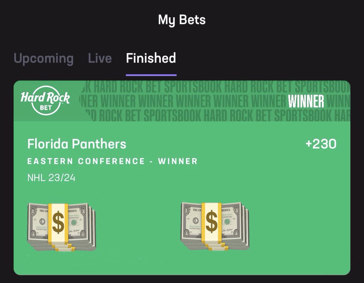 OteroGetsDinero's tweet photo. RECAP: 1-0 (+4.6 Units) 💵

#NHL🏒 

Team Futures:

Eastern Conference - Winner: Florida Panthers +230 (2U) ✅✅

I know a couple of you guys took this one with me 🫡 congrats to everyone that cashed 💰💰

#GamblingX #TimeToHunt https://t.co/aTS3Rbmwui
