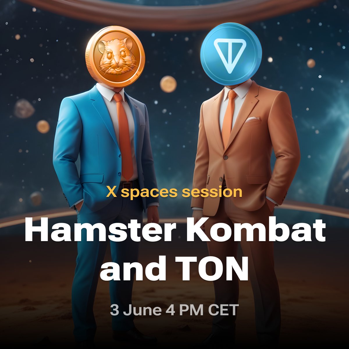 hamster_kombat's tweet image. 🐹💎Tune in tomorrow at 4pm (CET) for our conversation with @ton_blockchain on all things web3, TON, and Hamster Kombat!