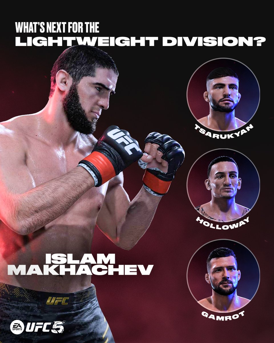 EASPORTSUFC's tweet photo. After #UFC302, what should be @MAKHACHEVMMA's next move? 🤔

🏆  #UFC5 https://t.co/psP47pHBNH
