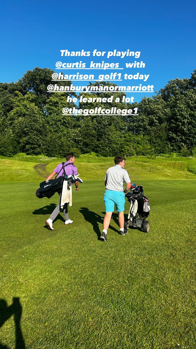 Nice 9 holes for Harrison playing with Curtis <a href="/HanburyManor/">Hanbury Manor Marriott Hotel & Country Club</a> today good luck next week on the @Challenge_Tour 👍
