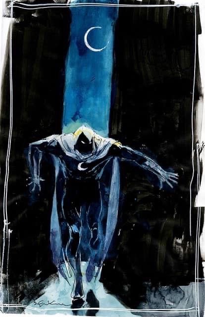 IntoWeird's tweet photo. Moon Knight 🌙 Art by Bill Sienkiewicz #comics #Marvel https://t.co/MD6qitFKHn