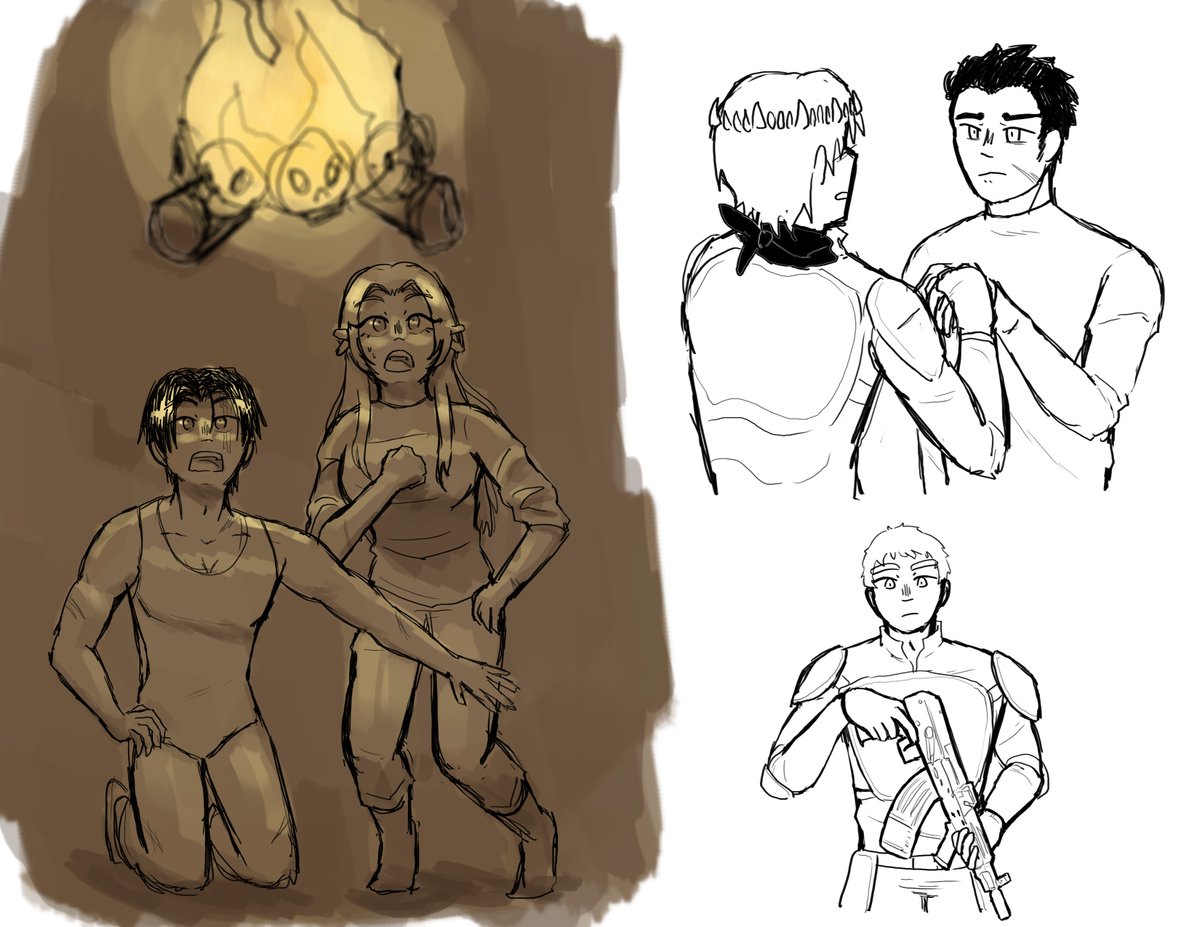 sa0sie's tweet photo. Rust doodles!
#rustybones #foolishfanart #tinafanart #hjunefanart plus Sykkuno, Ray C, and Trausi! https://t.co/XbW5oDrz44