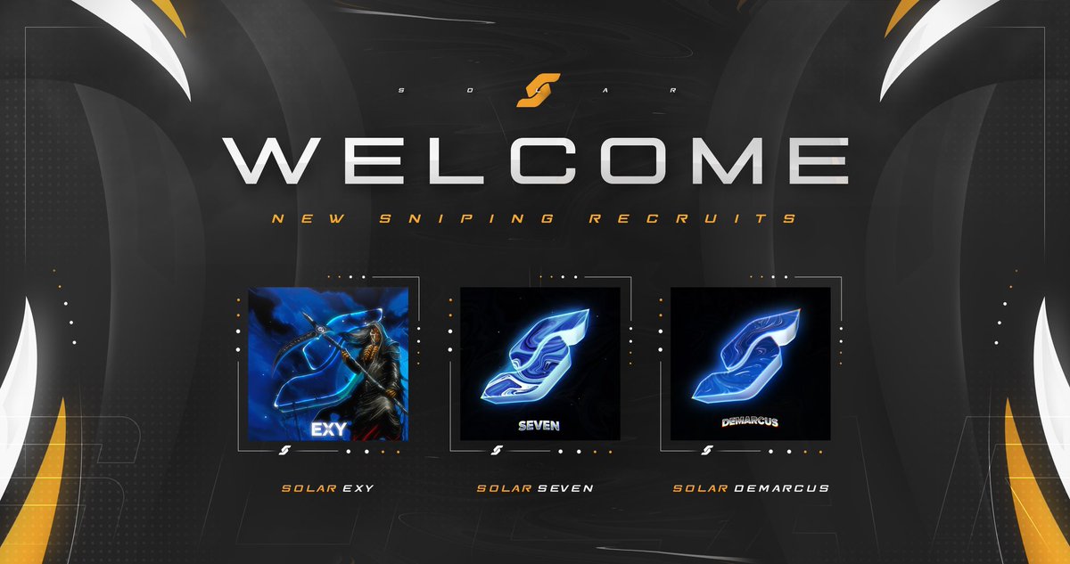 Please welcome these new snipers to the roster🚀

👤 Exy: @EXY_98 
👤 Seven: <a href="/pokeSevenn/">S</a> 
👤 Demarcus: <a href="/DeMarcus_Z/">DeMarcus Z</a>