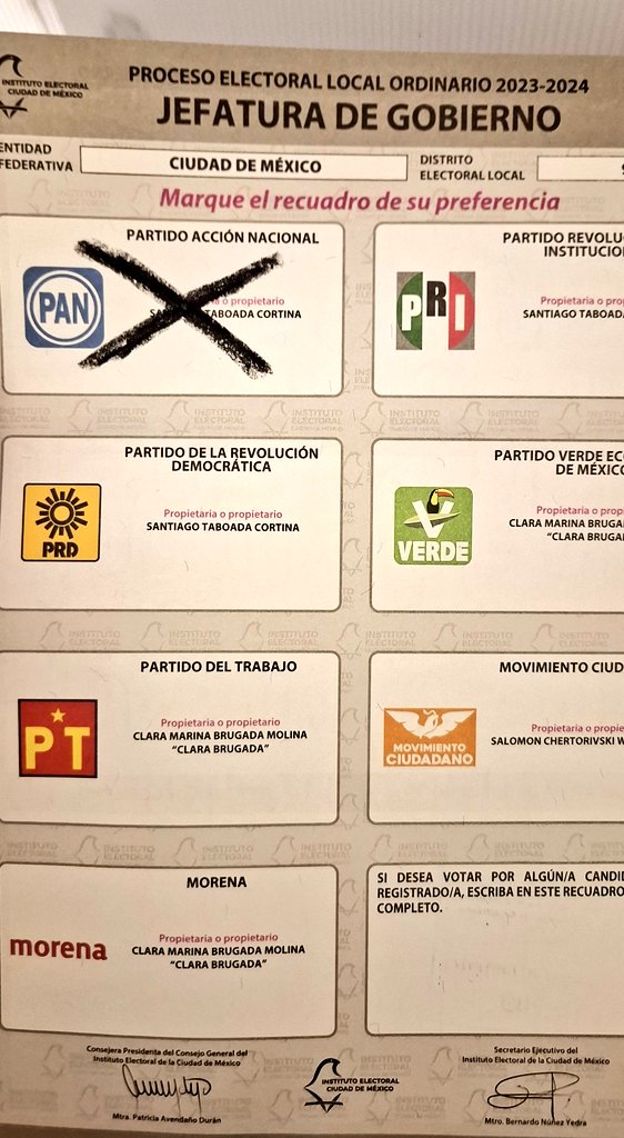 DaEcheverriaMX's tweet photo. Este fue mi voto en #CDMX. https://t.co/5O8QoMNK0H