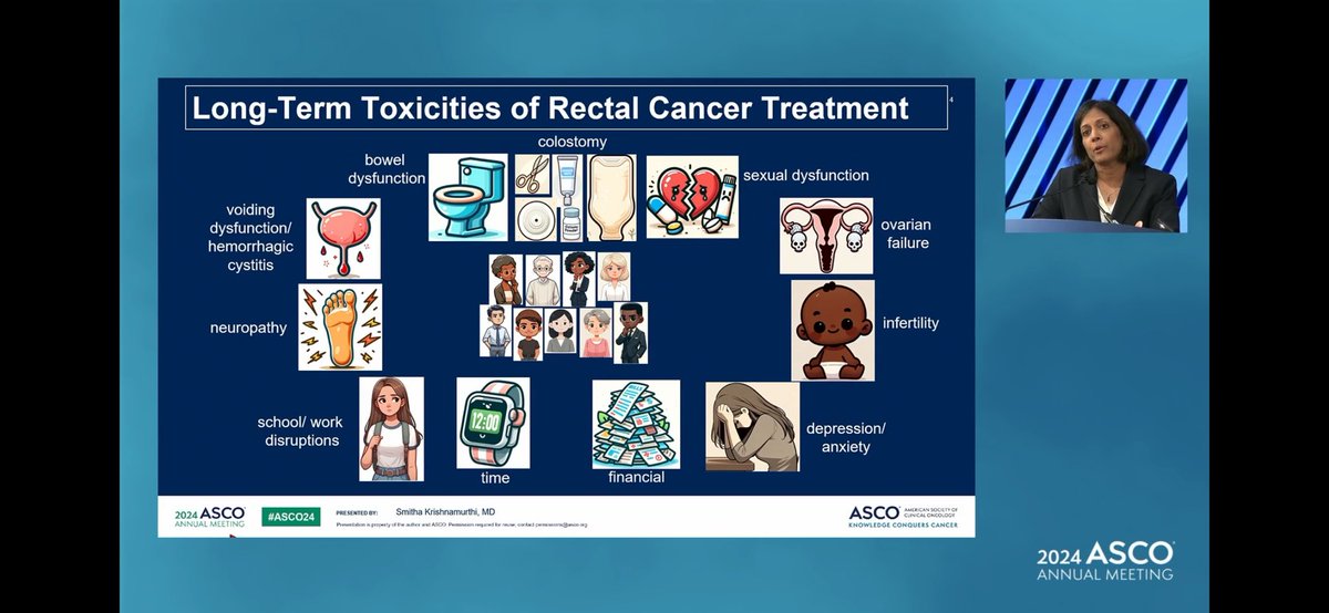 KrishanJethwa's tweet photo. 🔥@smitha42 reviewing QoL considerations in the care of patients with rectal cancer. 

One of the best talks I’ve ever heard on this topic! 

Absolutely brilliant and hit the 🎯 perfectly! 👏🏼👏🏼

#ASCO24 #crc https://t.co/9mlfOtgtOd