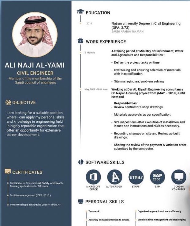 #كويت_الابتكار_تنويع_الاقتصادي2

سيرة ذاتية احترافيه ✅

CV template A colorful theme gives a creative glimpse of the job application.
To make it an✨English Arabic✨
And your delivery is ready for printing 
and PDf Infographic &amp; Modern file

#سيرة_ذاتية