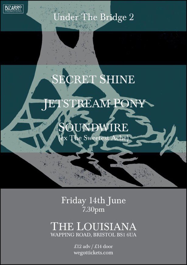 Secret Shine (@secretshineuk) on Twitter photo Also last few tickets available for our first live show in over 2 years Bristol June 14th with the ace <a href="/jetstream_pony/">Jetstream Pony</a> and <a href="/Soundwire01/">Soundwire</a> <a href="/SkepWax/">Skep Wax Records</a> #underthebridge Also last few tickets available for our first live show in over 2 years Bristol June 14th with the ace <a href="/jetstream_pony/">Jetstream Pony</a> and <a href="/Soundwire01/">Soundwire</a> <a href="/SkepWax/">Skep Wax Records</a> #underthebridge