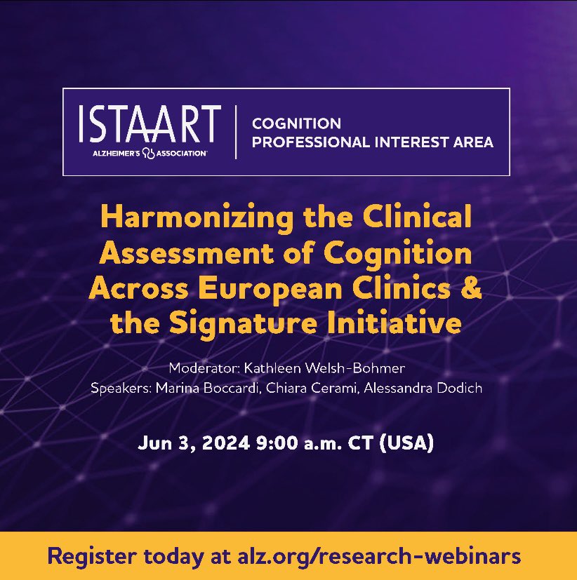 SIGNATURE Initiative (@signature_con) on Twitter photo Don't miss tomorrow the <a href="/CognitionPia/">CognitionPIA</a> <a href="/ISTAART/">ISTAART</a> Webinar with @AleDodich <a href="/ChCerami/">Chiara Cerami</a> and Marina Boccardi on NPS harmonization and last 2 years <a href="/Signature_con/">SIGNATURE Initiative</a> activities
😱😱😱😱
June 3 🗓️ 9 a.m. CT (USA)
4 p.m. CEST (EU)
👇 Register to participate live or watch it later <a href="/ISTAART/">ISTAART</a> Don't miss tomorrow the <a href="/CognitionPia/">CognitionPIA</a> <a href="/ISTAART/">ISTAART</a> Webinar with @AleDodich <a href="/ChCerami/">Chiara Cerami</a> and Marina Boccardi on NPS harmonization and last 2 years <a href="/Signature_con/">SIGNATURE Initiative</a> activities
😱😱😱😱
June 3 🗓️ 9 a.m. CT (USA)
4 p.m. CEST (EU)
👇 Register to participate live or watch it later <a href="/ISTAART/">ISTAART</a>